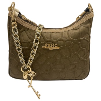 frnc francesco τσάντα γυναικεία ώμου 6180 cof καφέ