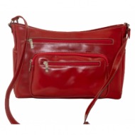 δερμάτινη τσάντα ωμου `she`s a lady` - fw/21 κόκκινο