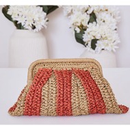 τσάντα clutch με ρίγες sn1019.a315+1
