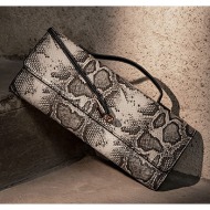 τσάντα clutch με τύπωμα ...