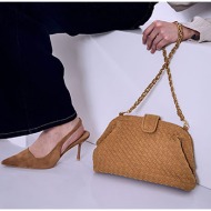 τσάντα clutch με πλέξη ...