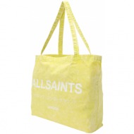 allsaints μεγάλη τσάντα μοσχολέμονο / offwhite εξωτερικό υλικό:ύφασμα,εσωτερικό υλικό:ύφασμα