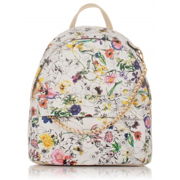 μπεζ backpack με τύπωμα λουλούδια