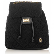 μαύρη backpack fleece με χρυσές λεπτομέρειες