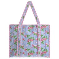 ble resort collection floral ριγέ τσάντα θαλάσσης