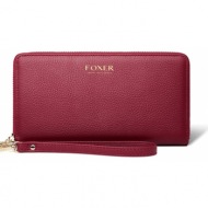 γυναικείο δερμάτινο πορτοφόλι foxer 256001f κόκκινο