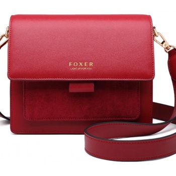 δερμάτινη γυναικεία τσάντα χιαστί foxer 954011f κόκκινο σε προσφορά