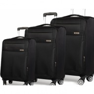 βαλίτσες trolley (σετ 3 τεμαχίων) cardinal 3400 μαύρη