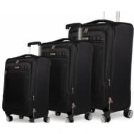 βαλίτσες trolley (σετ 3 τεμαχίων) cardinal 3300 μαύρη