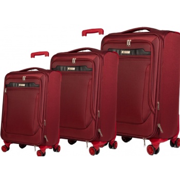 βαλίτσες trolley (σετ 3 τεμαχίων) cardinal 3300 μπορντό σε προσφορά