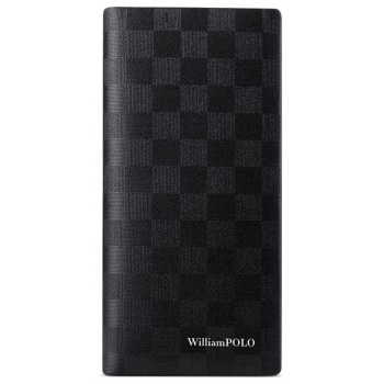 δερμάτινο ανδρικό πορτοφόλι william polo 201502 black σε προσφορά