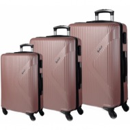 βαλίτσες trolley (σέτ 3 τεμαχίων) cardinal 2010 ροζ χρυσό