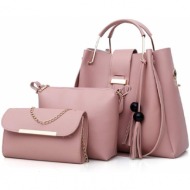 γυναικείο σετ τσάντας χιαστί/ώμου cardinal 420 ρόζ