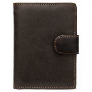 δερμάτινο πορτοφόλι cardinal 8301 σκούρο καφέ