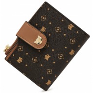 γυναικείο pvc πορτοφόλι foxer 2161006f καφέ σκούρο