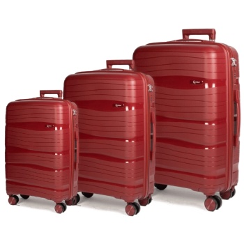 βαλίτσες trolley (σέτ 3 τεμαχίων) cardinal (pp) 2014 μπορντό σε προσφορά