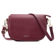 γυναικεία τσάντα χιαστί pierre loues 914-7 μπορντό