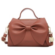 γυναικεία τσάντα χιαστί/χειρός pierre loues 514-28 καφέ