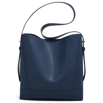 δερμάτινη γυναικεία τσάντα shopper ‘ωμου foxer 9136015f μπλέ σε προσφορά