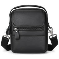 δερμάτινο τσαντάκι ώμου cardinal 6093 black