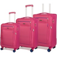 βαλίτσες trolley (σετ 3 τεμαχίων) spectra cardinal 5000 ροζ