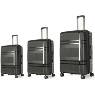 βαλίτσες σκληρές άθραυστες με επέκταση (σέτ 3 τεμαχίων) cardinal (pp) 2017 μαύρο