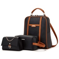 γυναικείο σετ σακίδιο πλάτης/νεσεσέρ /τσάντα χιαστί cardinal zm 954 black