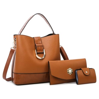 γυναικείο σετ τσάντας χιαστί/ώμου/χειρός/mini πορτοφόλι σε προσφορά