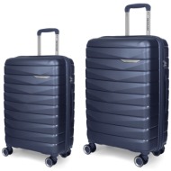 βαλίτσες σκληρές newcom (pp) μικρή μεσαία n1597 μπλε