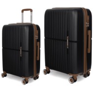 βαλίτσα σκληρή newcom (pp) μικρή μεσαία n1596 μαύρο