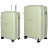 βαλίτσα σκληρή newcom (pp) μεσαία μεγάλη n1595 πράσινο