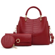 γυναικείο σετ τσάντας χειρός/τσαντάκι / πορτοφόλι cardinal mlt029 κόκκινο