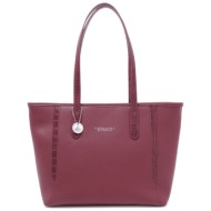 γυναικεία τσάντα ώμου shopper pierre loues pl914-105 μπορντό