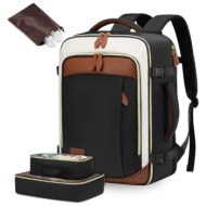 σακίδιο πλάτης καμπίνας 40l με usb, θήκες οργάνωσης mb2213 black/beige/brown