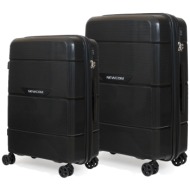 βαλίτσα σκληρή newcom (pp) μεσαία μεγάλη n1595 μαύρο