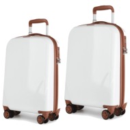 βαλίτσες σετ newcom pc μικρή μεσαία n1488 white