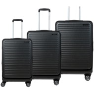 σετ 3 βαλίτσες newcom abs+pc σετ 3 τεμαχίων n1605 dark grey