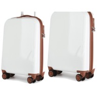 βαλίτσες σετ newcom pc μεσαία μεγάλη n1488 white