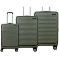 σετ 3 βαλίτσες newcom abs+pc σετ 3 τεμαχίων n1605 green