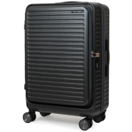 βαλίτσα μεγάλη με ρόδες newcom (abs+pc) n1605/70 dark grey