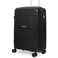 βαλίτσα μεσαία με 4 ρόδες newcom (pp) n1595/60 μαύρο