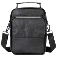 τσαντάκι ώμου ανδρικό από γνήσιο δέρμα cardinal 6102 black