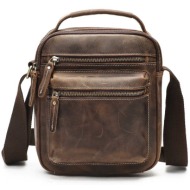 δερμάτινο ανδρικό τσαντάκι ώμου cardinal 6209 coffee