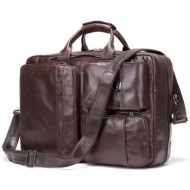 δερμάτινος χαρτοφύλακας σακίδιο πλάτης cardinal 7423 coffee