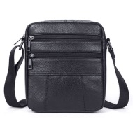 δερμάτινο τσαντάκι ώμου cardinal 7705 black