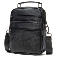 δερμάτινο τσαντάκι ώμου cardinal 6042 black