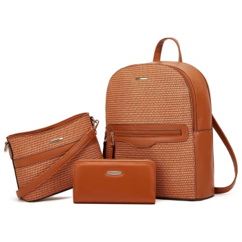 γυναικείο σετ σακίδιο πλάτης/τσάντα χειρός/πορτοφόλι σε προσφορά