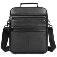 ανδρική δερματίνη τσάντα ώμου cardinal 6173 μαύρο