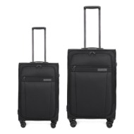 σετ βαλίτσες cardinal 5200 καμπίνας & μεσαία 55x35x19,5 cm + 68x22,5x41 cm μαύρο