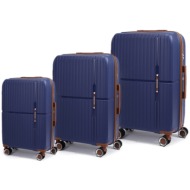 βαλίτσες σκληρές newcom n1596 (pp) σετ (σετ 3 τεμαχίων) 56x22x37 cm + 67x22,5x43 cm + 76x29x49 cm μπ